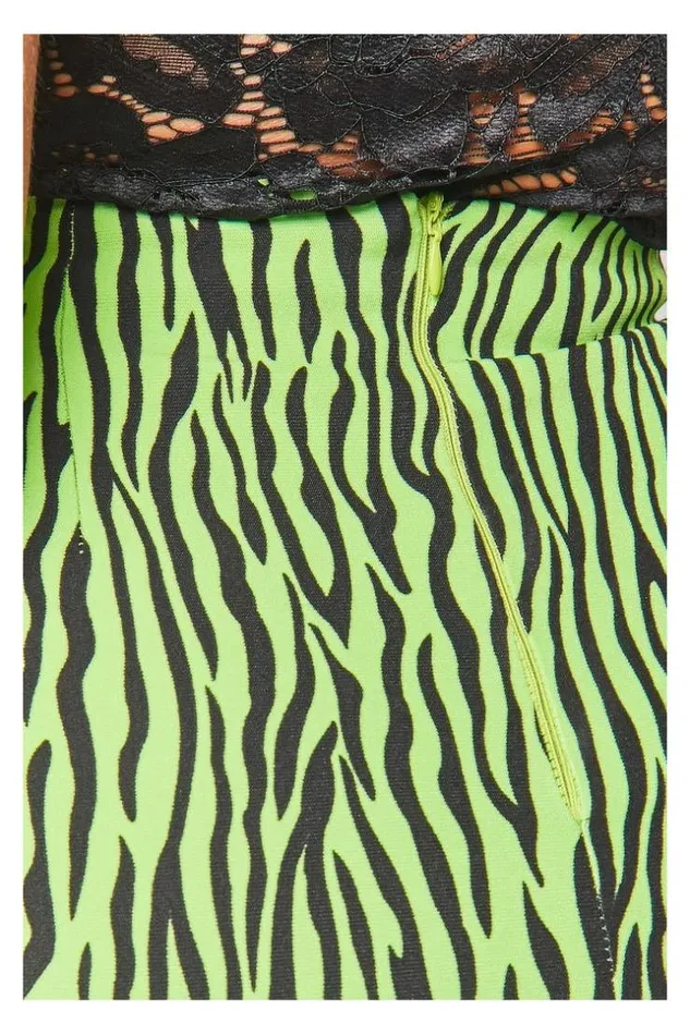 Women Geen Tiger Printed Skirt Brentiny Paris Skirts