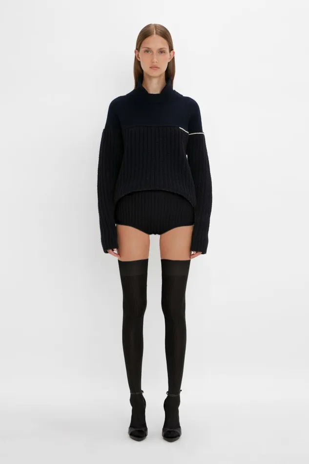 Women Gifts Victoria Beckham Over The Knee Socks In Black