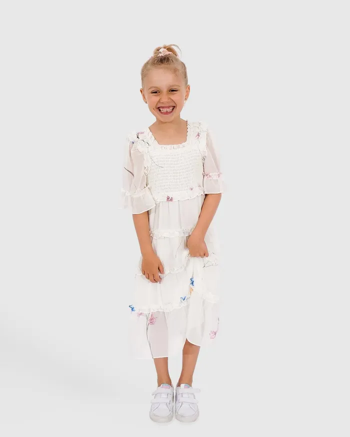 Women Girls Belle and Bloom La Fille Tiered Dress 8211 White