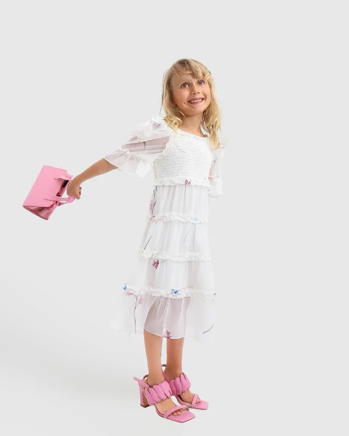 Women Girls Belle and Bloom La Fille Tiered Dress 8211 White