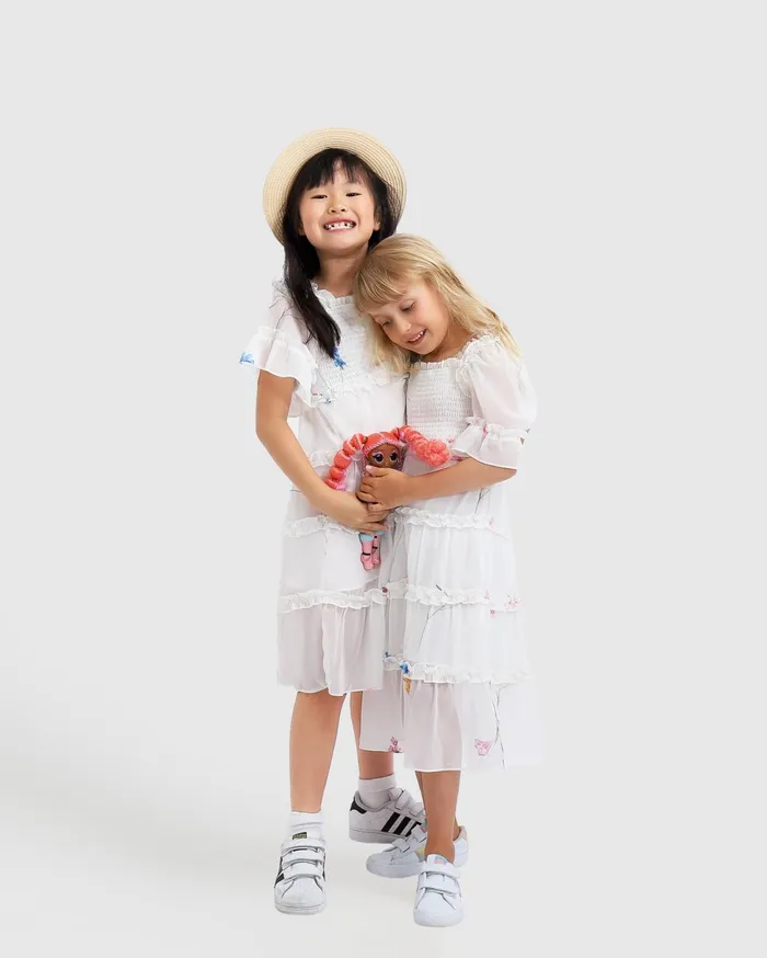 Women Girls Belle and Bloom La Fille Tiered Dress 8211 White
