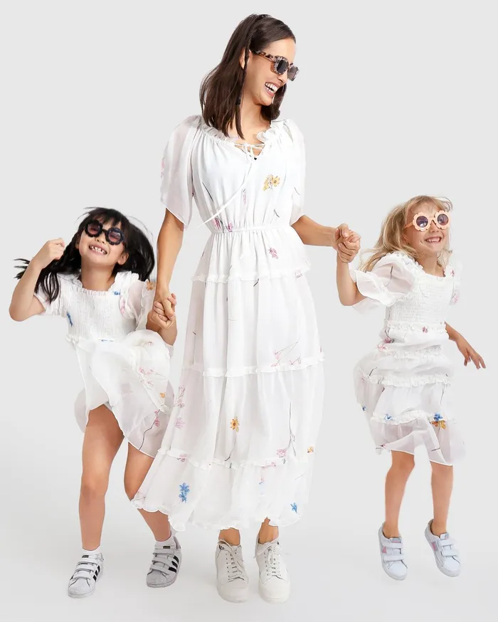 Women Girls Belle and Bloom La Fille Tiered Dress 8211 White