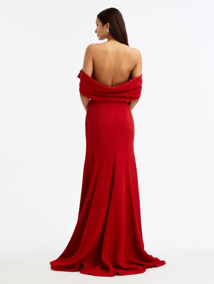 Women Gowns and Caftans Oscar De La Renta Cady Off Shoulder Peasante Gown Crimson Women Gowns and Caftans Oscar De La Renta Cady Off Shoulder Peasante Gown Crimson