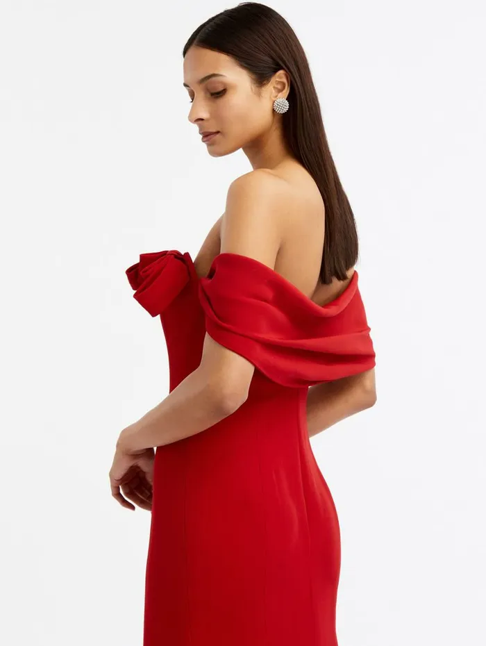 Women Gowns and Caftans Oscar De La Renta Cady Off Shoulder Peasante Gown Crimson Women Gowns and Caftans Oscar De La Renta Cady Off Shoulder Peasante Gown Crimson