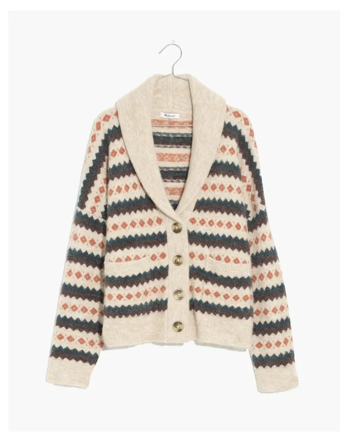 Women Harland Fair Isle Cardigan Sweater Heather Biscuit Madewell Sweaters Women Harland Fair Isle Cardigan Sweater Heather Biscuit Madewell Sweaters