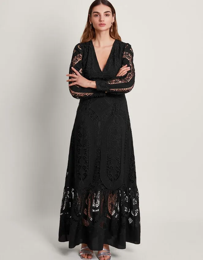 Women Harlow Lace Maxi Dress Black Monsoon Occasionwear