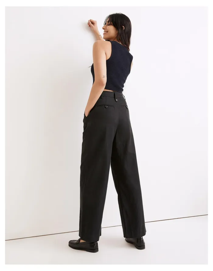 Women Harlow Wide Leg Pants True Black Madewell Pants Women Harlow Wide Leg Pants True Black Madewell Pants