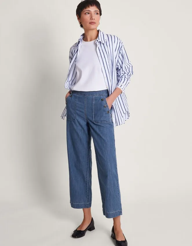 Women Harper RegularLength Crop Jeans Blue Monsoon Trousers and Jeans