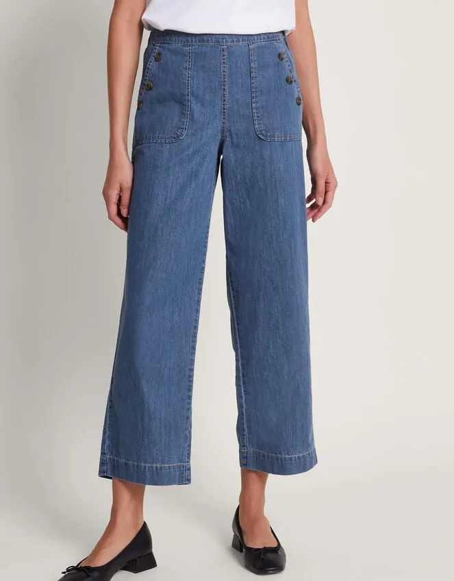 Women Harper RegularLength Crop Jeans Blue Monsoon Trousers and Jeans