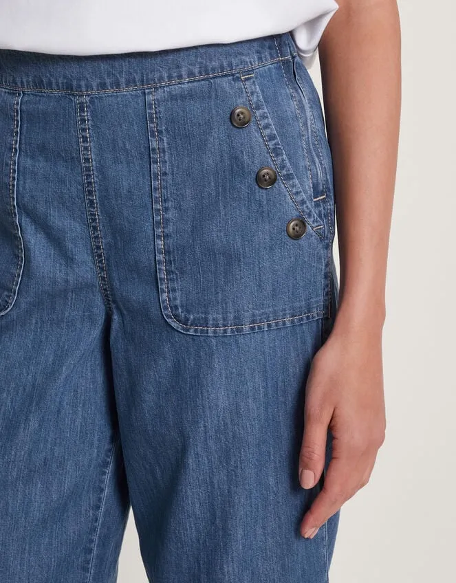 Women Harper RegularLength Crop Jeans Blue Monsoon Trousers and Jeans