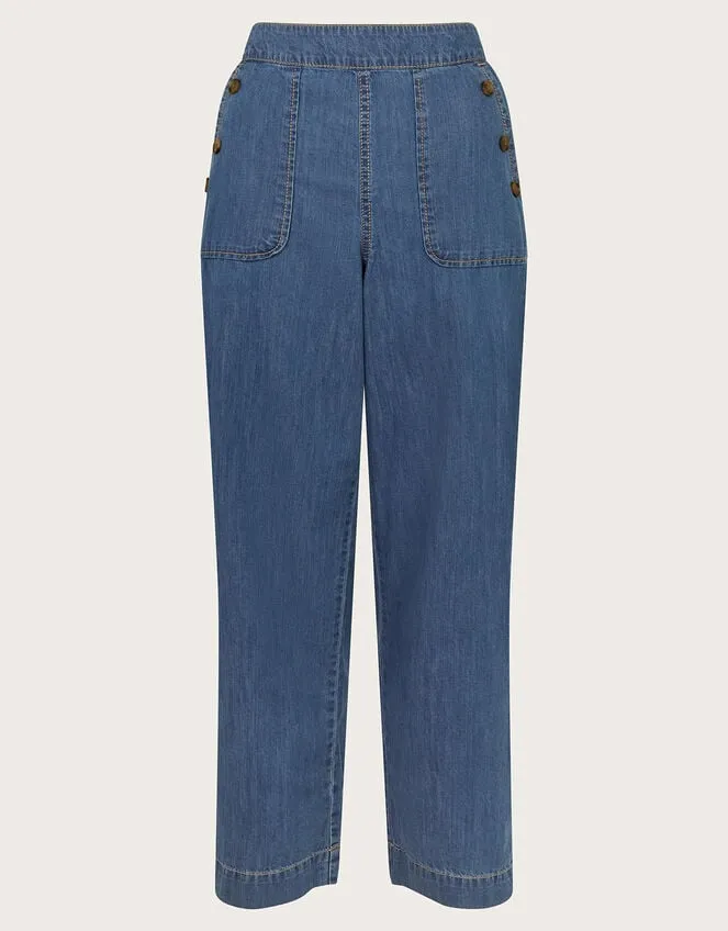 Women Harper RegularLength Crop Jeans Blue Monsoon Trousers and Jeans