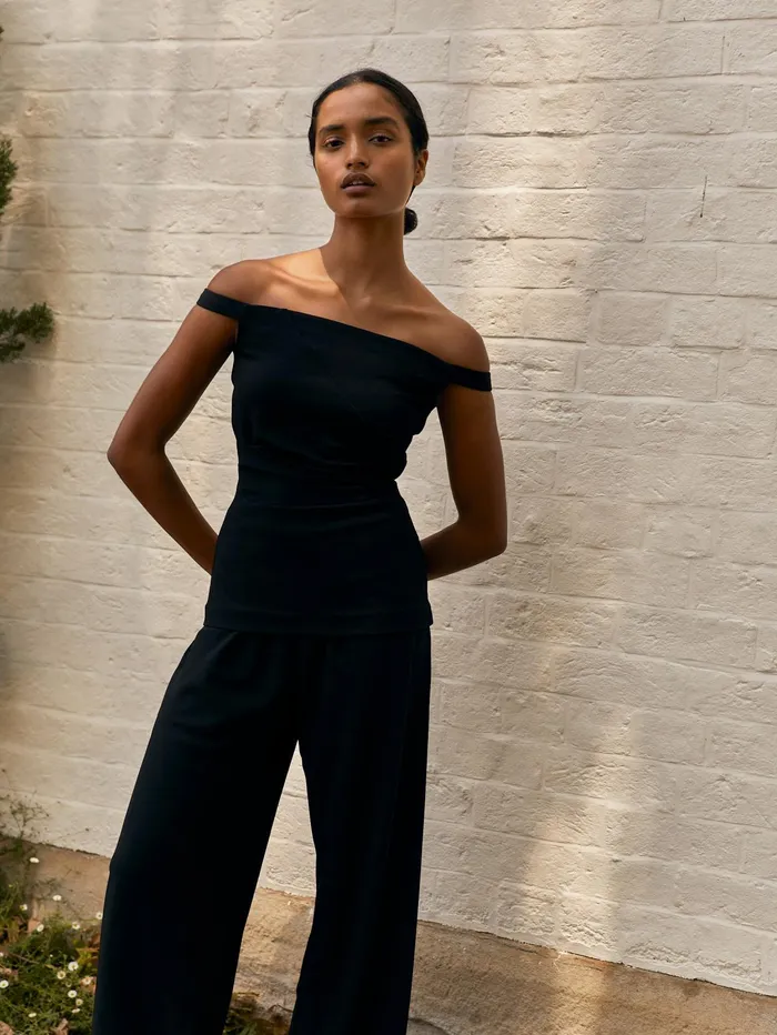 Women Harris Tapper 8211 Lulu Top In Black Ponte The UNDONE Tops