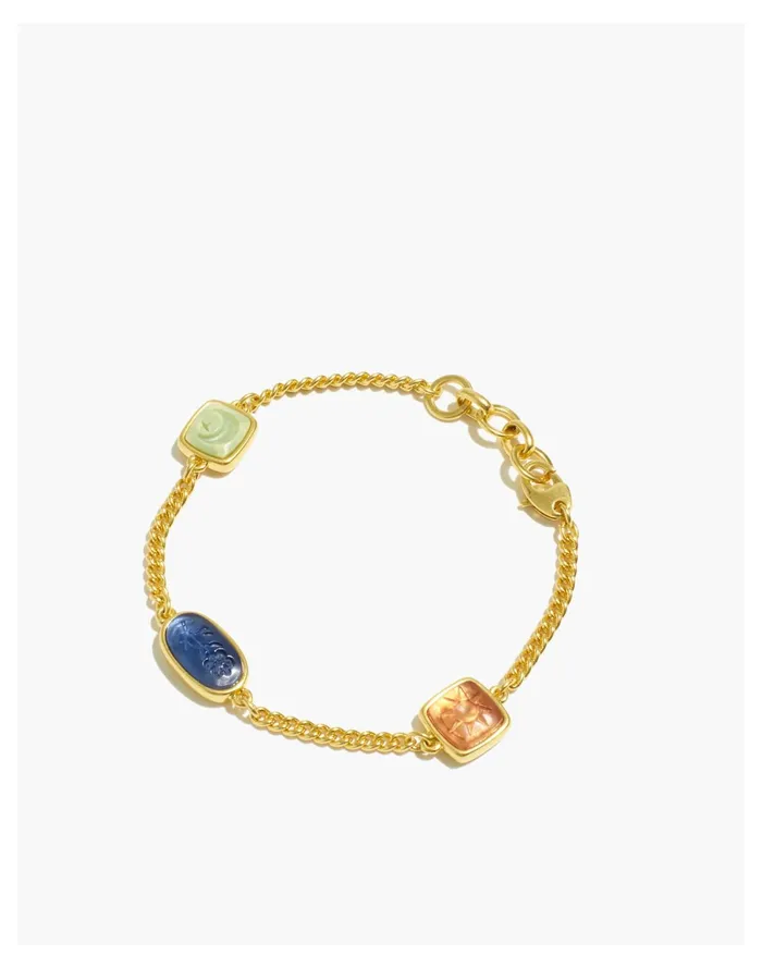 Women Impression Resin Charm Bracelet Blue Jay Multi Madewell Bracelets