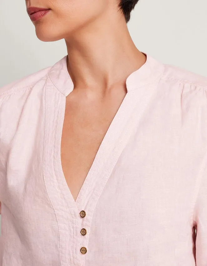 Women India Linen Shirt Pink Monsoon Tops and Blouses