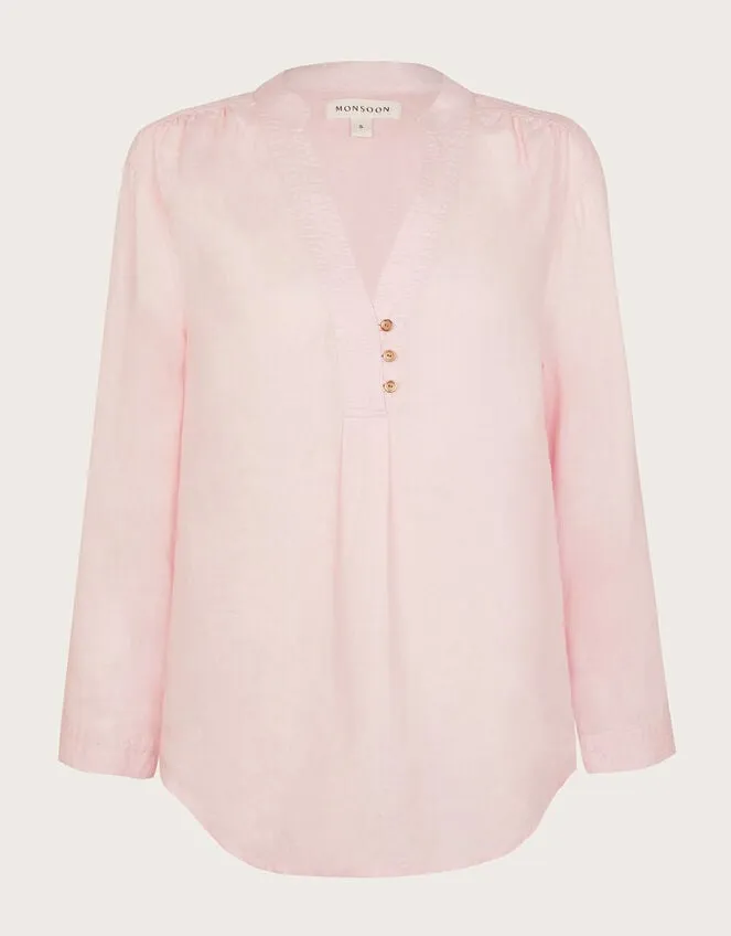 Women India Linen Shirt Pink Monsoon Tops and Blouses
