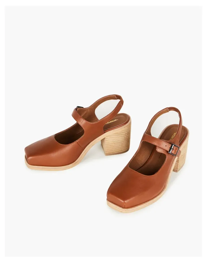 Women Intentionally Blank Office Cognac Heel Caramel Madewell Heels