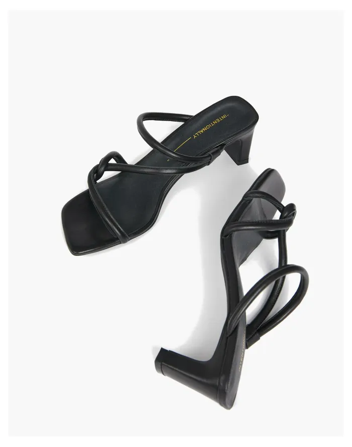 Women INTENTIONALLY BLANK Willow Sandals Black Madewell Heels