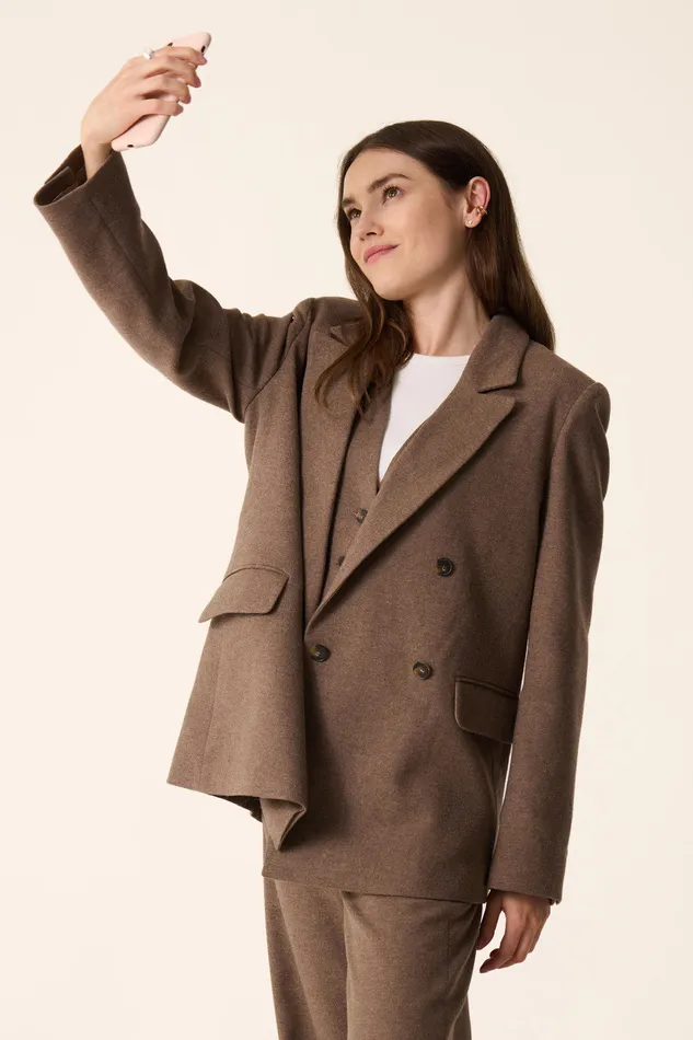 Women Jacket Rosie Marmotte Veste Laine Beige Des Petits Hauts Coats and Jackets