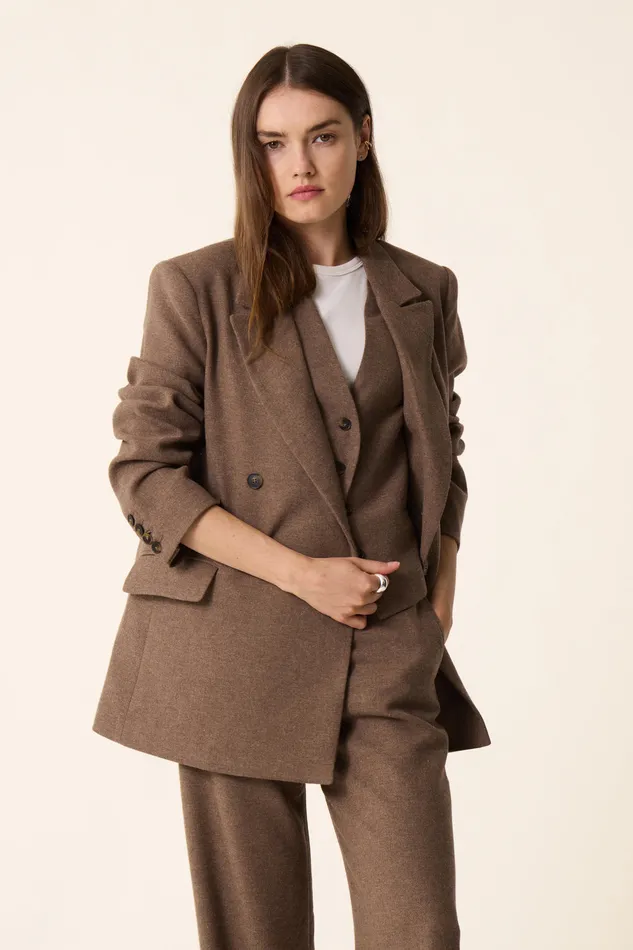 Women Jacket Rosie Marmotte Veste Laine Beige Des Petits Hauts Coats and Jackets