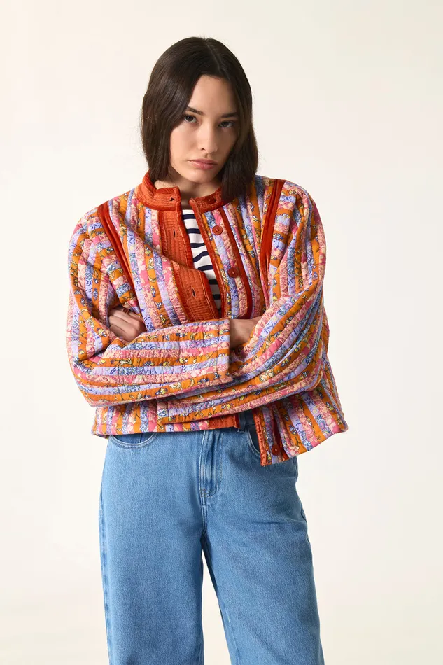 Women Jacket Yogi Meli Veste Rayonne Multicolore Des Petits Hauts Coats and Jackets