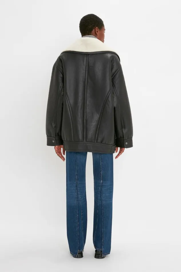 Women Jackets and Coats Victoria Beckham Shearling Coat In Monochrome