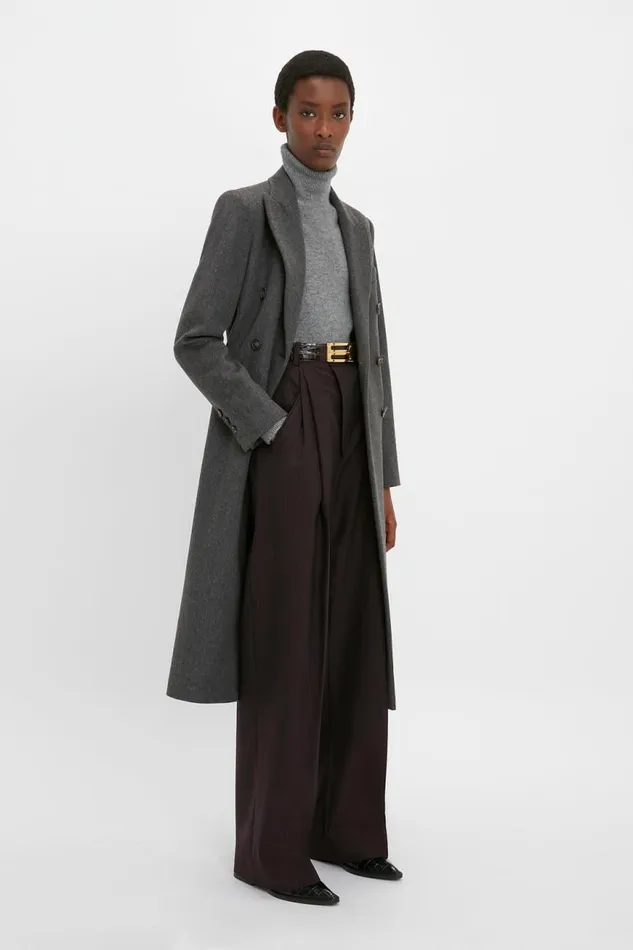 Women Jackets and Coats Victoria Beckham Tailored Slim Coat In Grey Melange