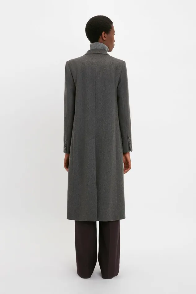 Women Jackets and Coats Victoria Beckham Tailored Slim Coat In Grey Melange
