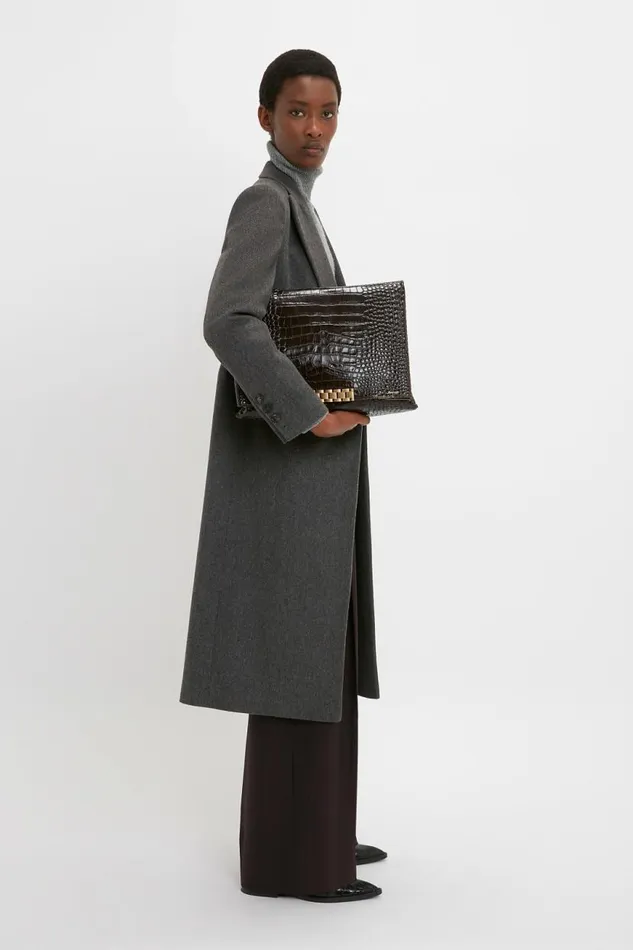 Women Jackets and Coats Victoria Beckham Tailored Slim Coat In Grey Melange