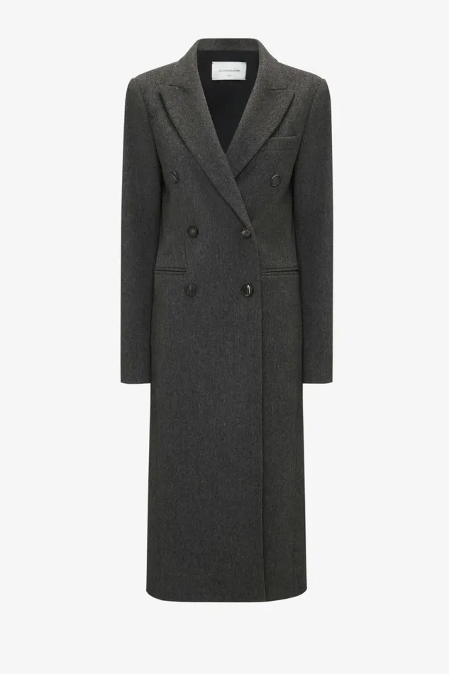 Women Jackets and Coats Victoria Beckham Tailored Slim Coat In Grey Melange