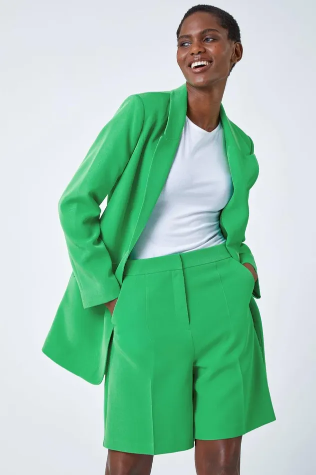 Women Jade Longline Blazer Jacket Roman Occasionwear