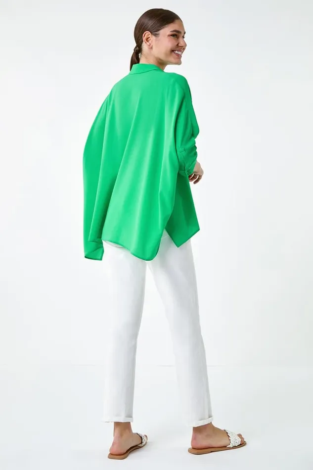 Women Jade Relaxed Smart Stretch Shirt Roman Tops