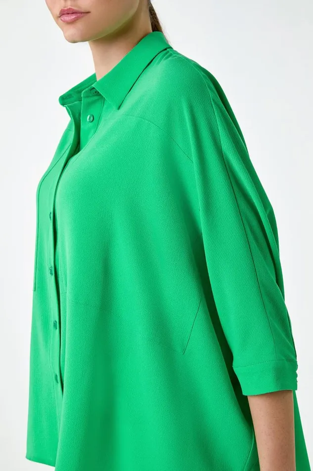 Women Jade Relaxed Smart Stretch Shirt Roman Tops