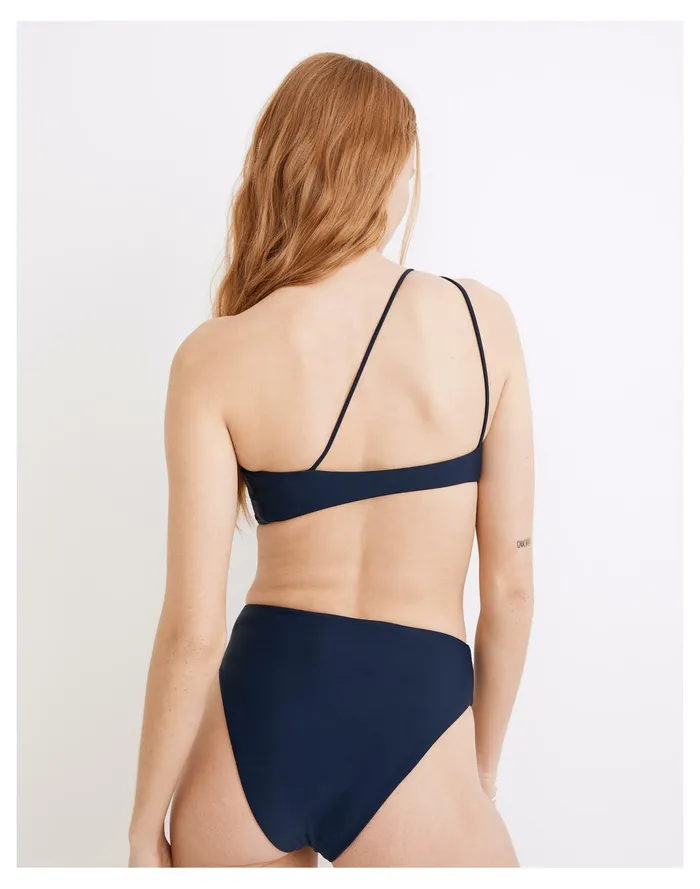 Women Jade Swim Apex One Shoulder Bikini Top Navy Madewell Swim Women Jade Swim Apex One Shoulder Bikini Top Navy Madewell Swim
