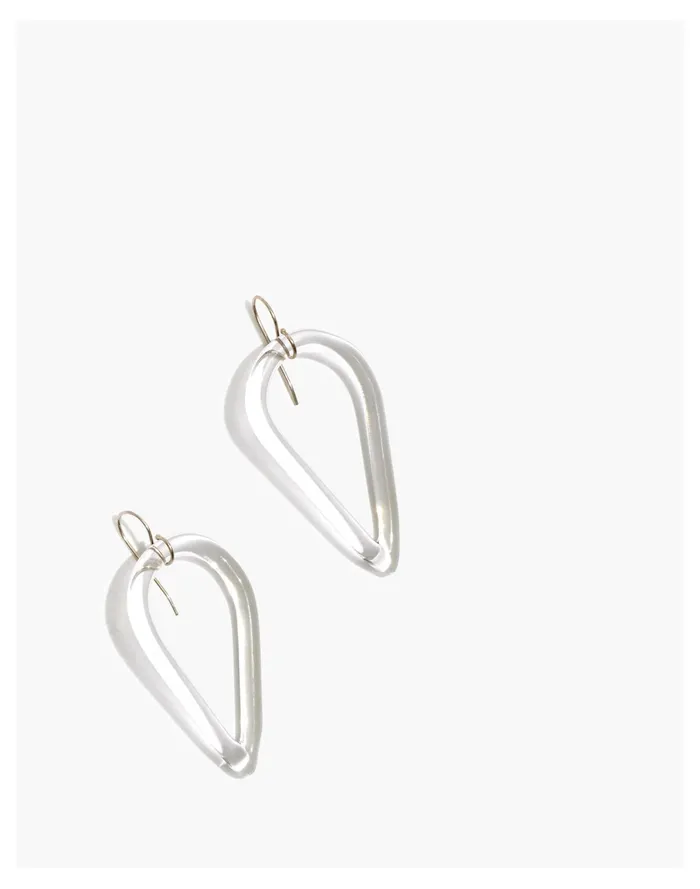 Women Jane DArensbourg Teardrop Clear Glass Earrings One Color Madewell Earrings