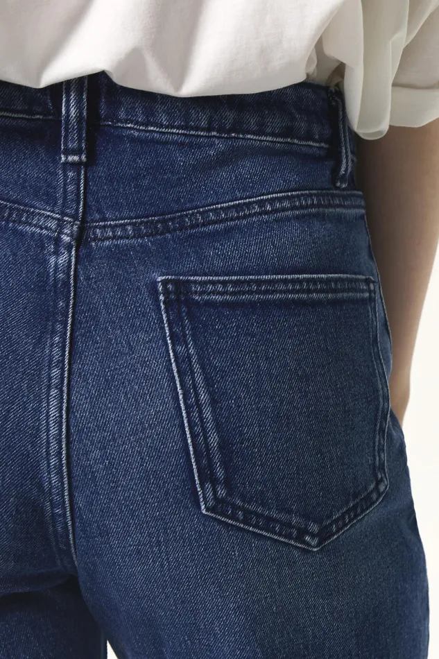 Women Jeans Louizi Indigo Jean Coton Bleu Fonc Des Petits Hauts Denim