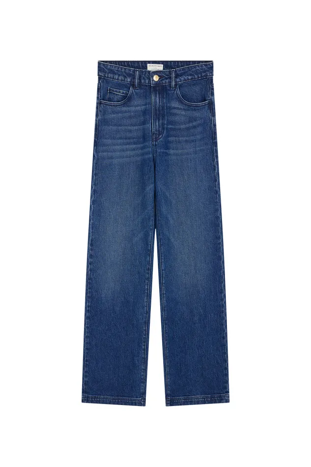 Women Jeans Louizi Indigo Jean Coton Bleu Fonc Des Petits Hauts Denim