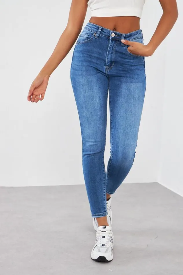 Women Jeans Skinny Bleu Blue Brentiny Paris Jeans