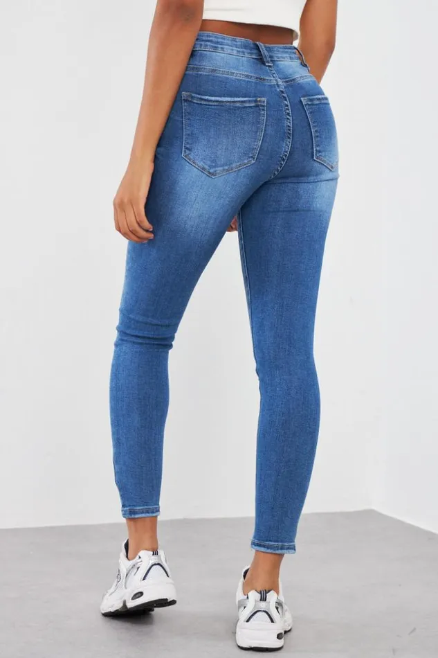 Women Jeans Skinny Bleu Blue Brentiny Paris Jeans