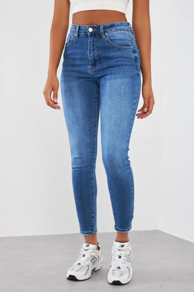 Women Jeans Skinny Bleu Blue Brentiny Paris Jeans