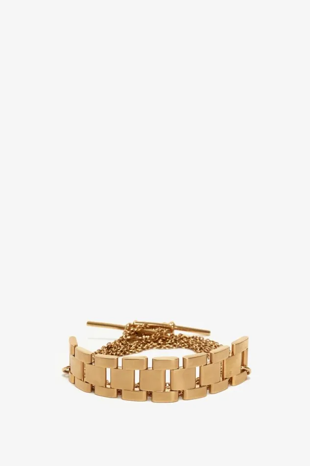 Women Jewellery Victoria Beckham Chain Wrap Necklace In Brushed Gold