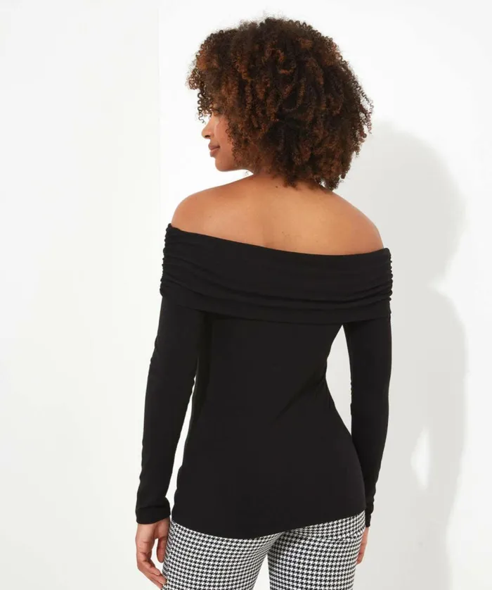 Women Joe Browns Bardot Jersey Top Blackorange Women Joe Browns Bardot Jersey Top Blackorange