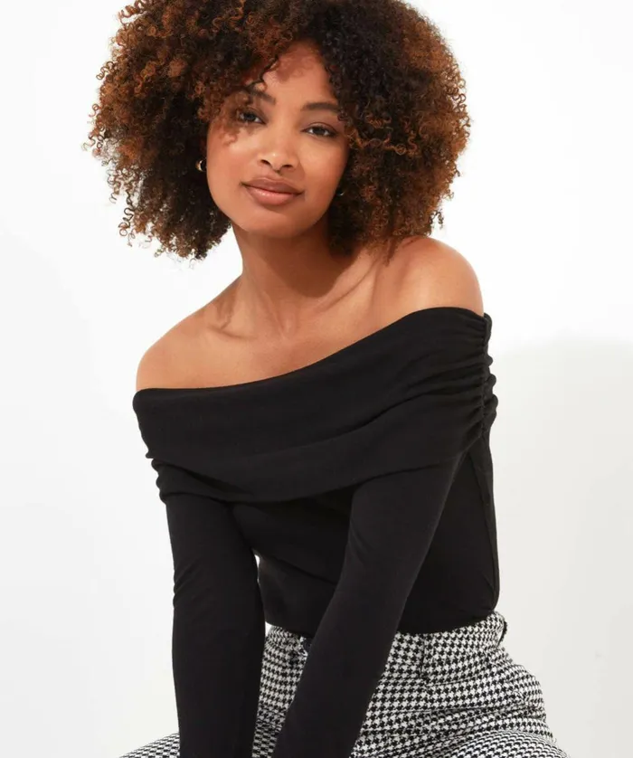 Women Joe Browns Bardot Jersey Top Blackorange Women Joe Browns Bardot Jersey Top Blackorange