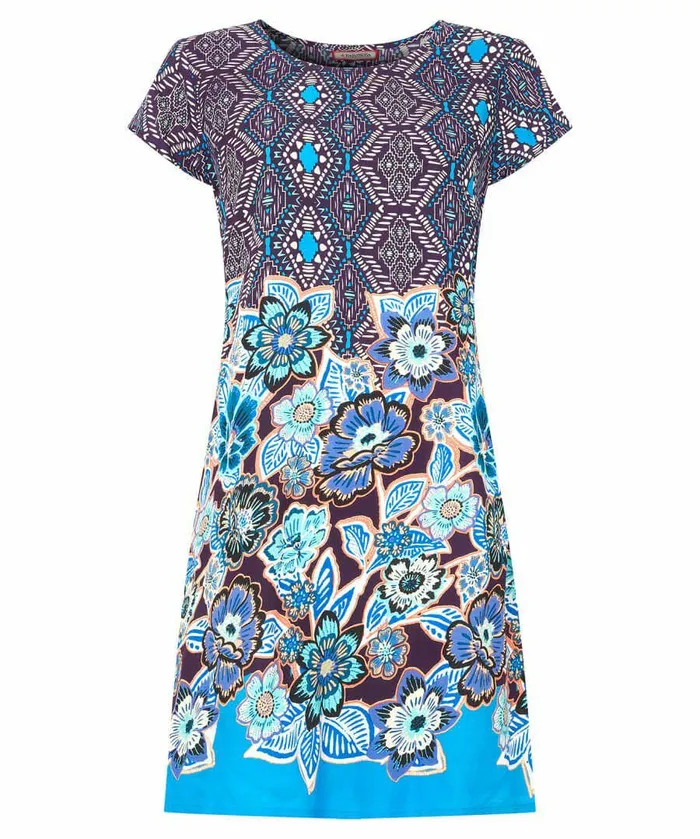 Women Joe Browns Bold And Beautiful Border Tunic Blue Women Joe Browns Bold And Beautiful Border Tunic Blue