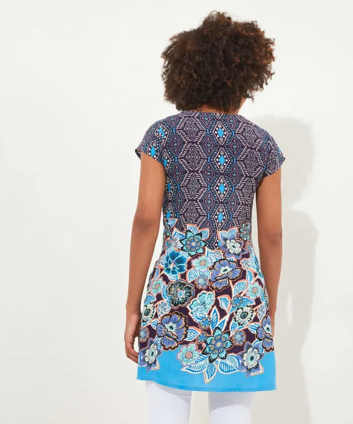 Women Joe Browns Bold And Beautiful Border Tunic Blue Women Joe Browns Bold And Beautiful Border Tunic Blue
