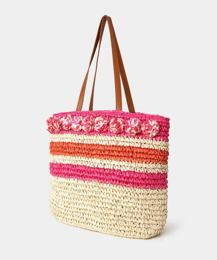 Women Joe Browns Cast Away Paper Straw Bag Pink Multi Women Joe Browns Cast Away Paper Straw Bag Pink Multi
