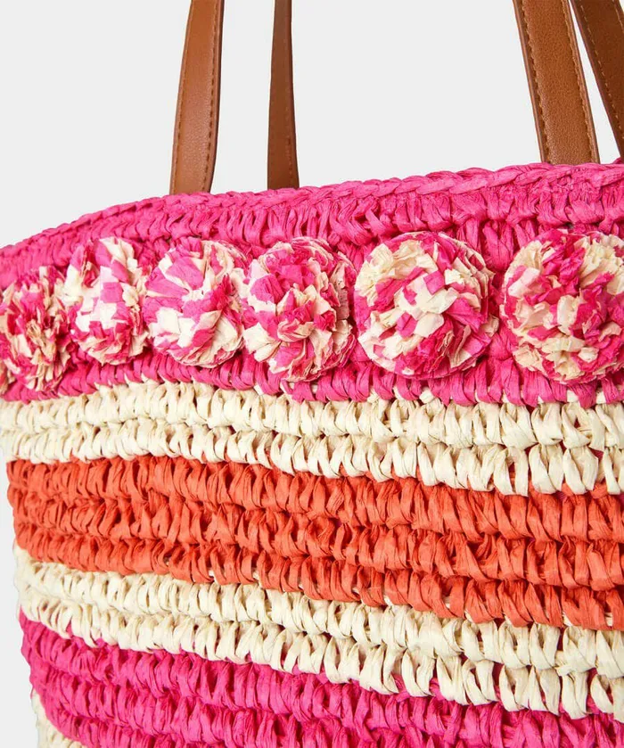 Women Joe Browns Cast Away Paper Straw Bag Pink Multi Women Joe Browns Cast Away Paper Straw Bag Pink Multi