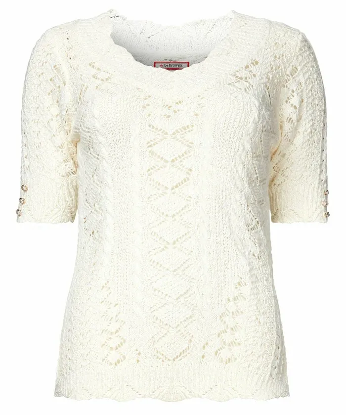 Women Joe Browns Effortlessly Elegant Short Sleeve Knit Top White Women Joe Browns Effortlessly Elegant Short Sleeve Knit Top White