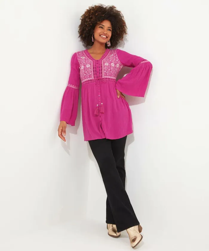 Women Joe Browns Emmy Embroidered Blouse Pink Women Joe Browns Emmy Embroidered Blouse Pink