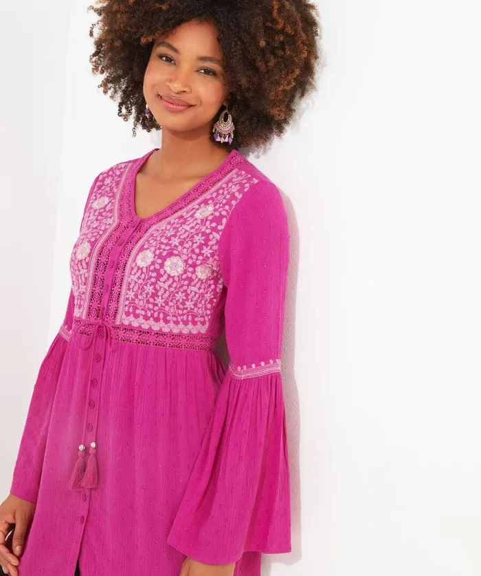 Women Joe Browns Emmy Embroidered Blouse Pink Women Joe Browns Emmy Embroidered Blouse Pink