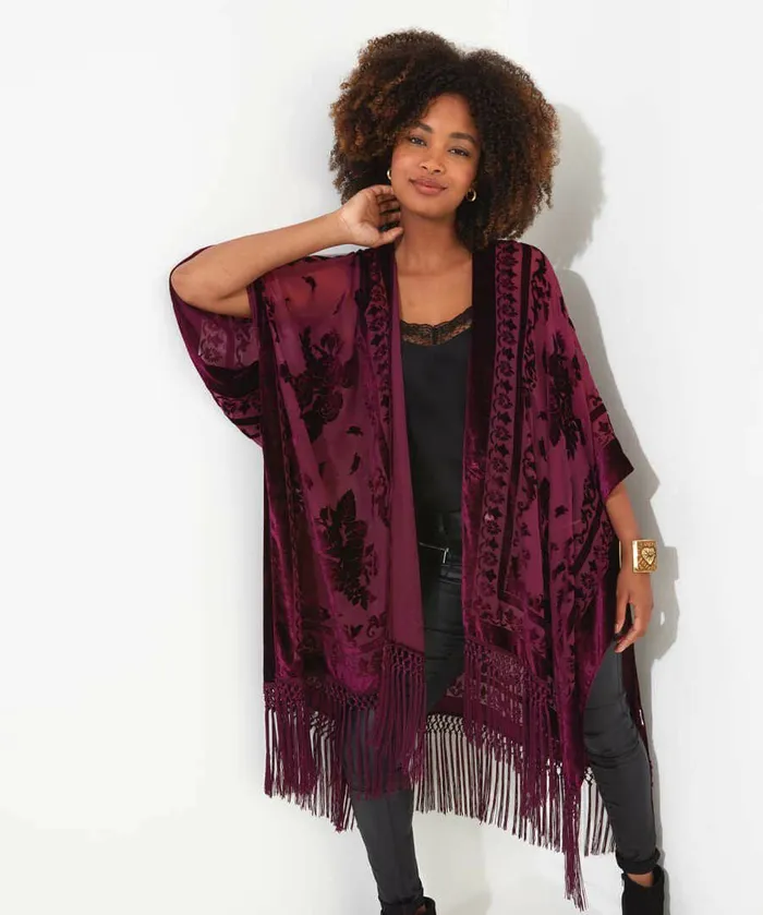 Women Joe Browns Evening Song Devore Kimono Wine